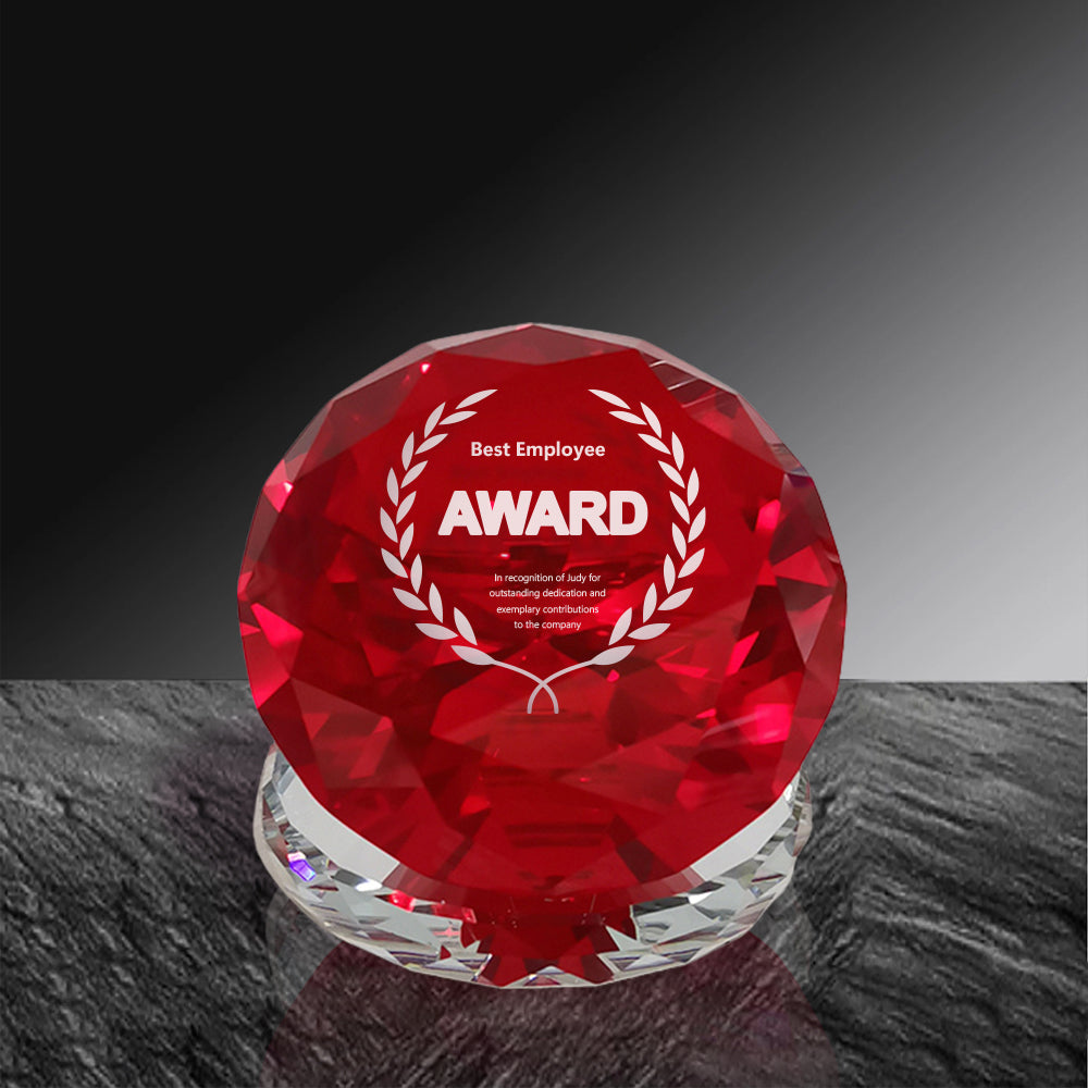 [Limited promotion 限時促銷] Red Diamond Crystal Award Trophy | 紅鑽石水晶獎座 BG20-103