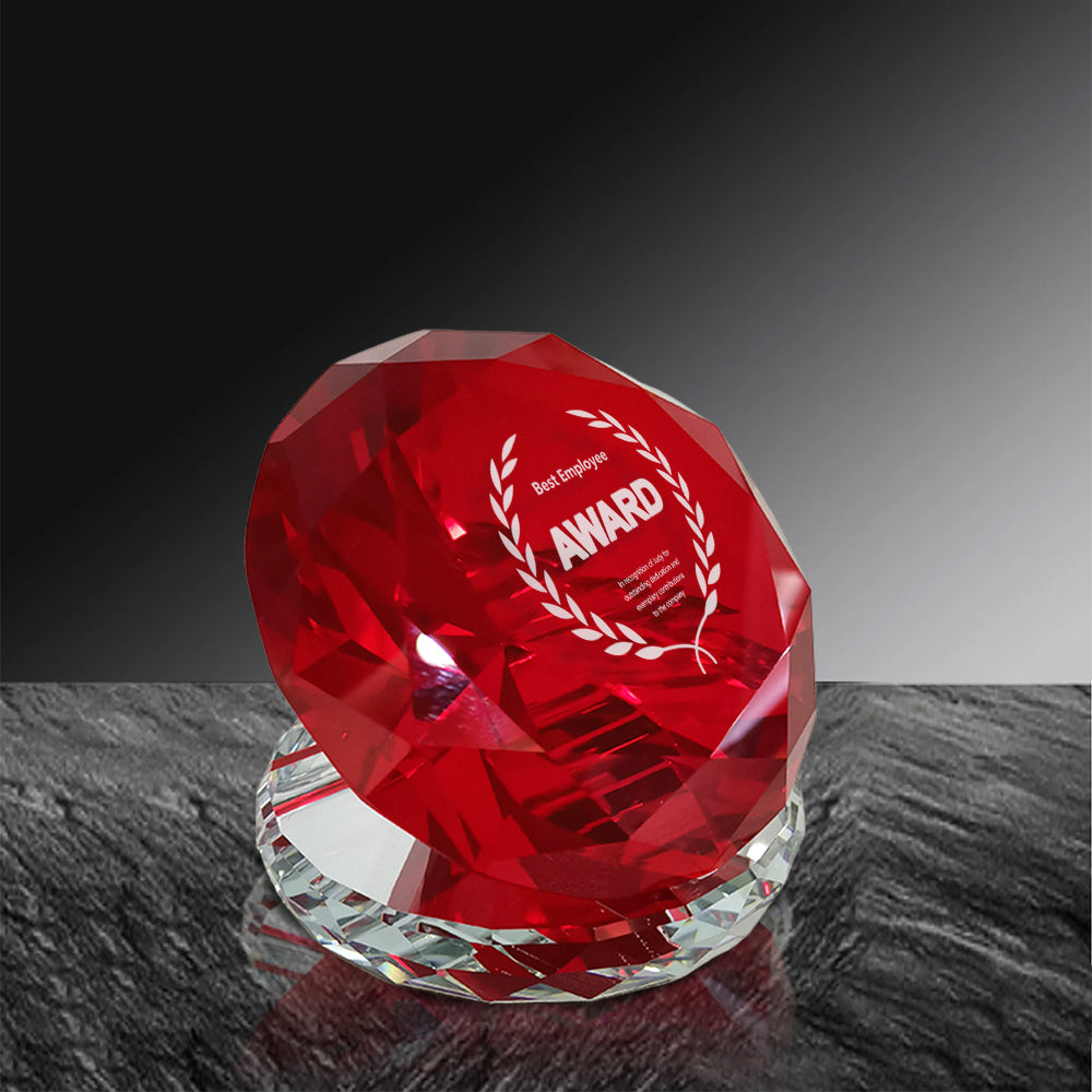 [Limited promotion 限時促銷] Red Diamond Crystal Award Trophy | 紅鑽石水晶獎座 BG20-103