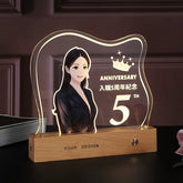 Customized Photo Night Light Acrylic Trophy | 定製照片發光亞克力員工獎座夜燈 BG20-94