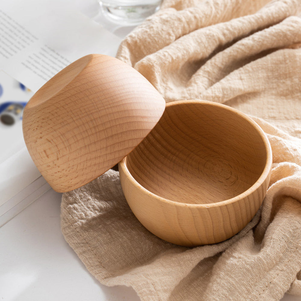 Customized Natural Lacquer-free Beech Wood Bowl