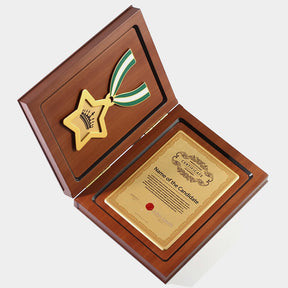 Foldable Solid Wood Plaque Trophy | 摺叠實木獎牌榮譽證書 BG20-45