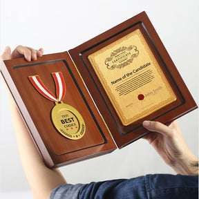 Foldable Solid Wood Plaque Trophy | 摺叠實木獎牌榮譽證書 BG20-45