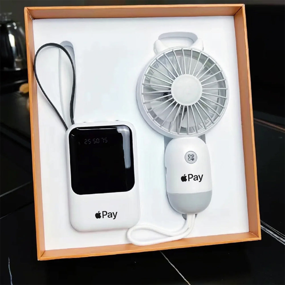 Customized Handheld Fan + Power Bank Combo Business Gift Set BG28-35