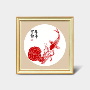 Handmade Paper Cutting Art Frame | 手工剪紙雕刻窗花藝術畫框 BG30-37