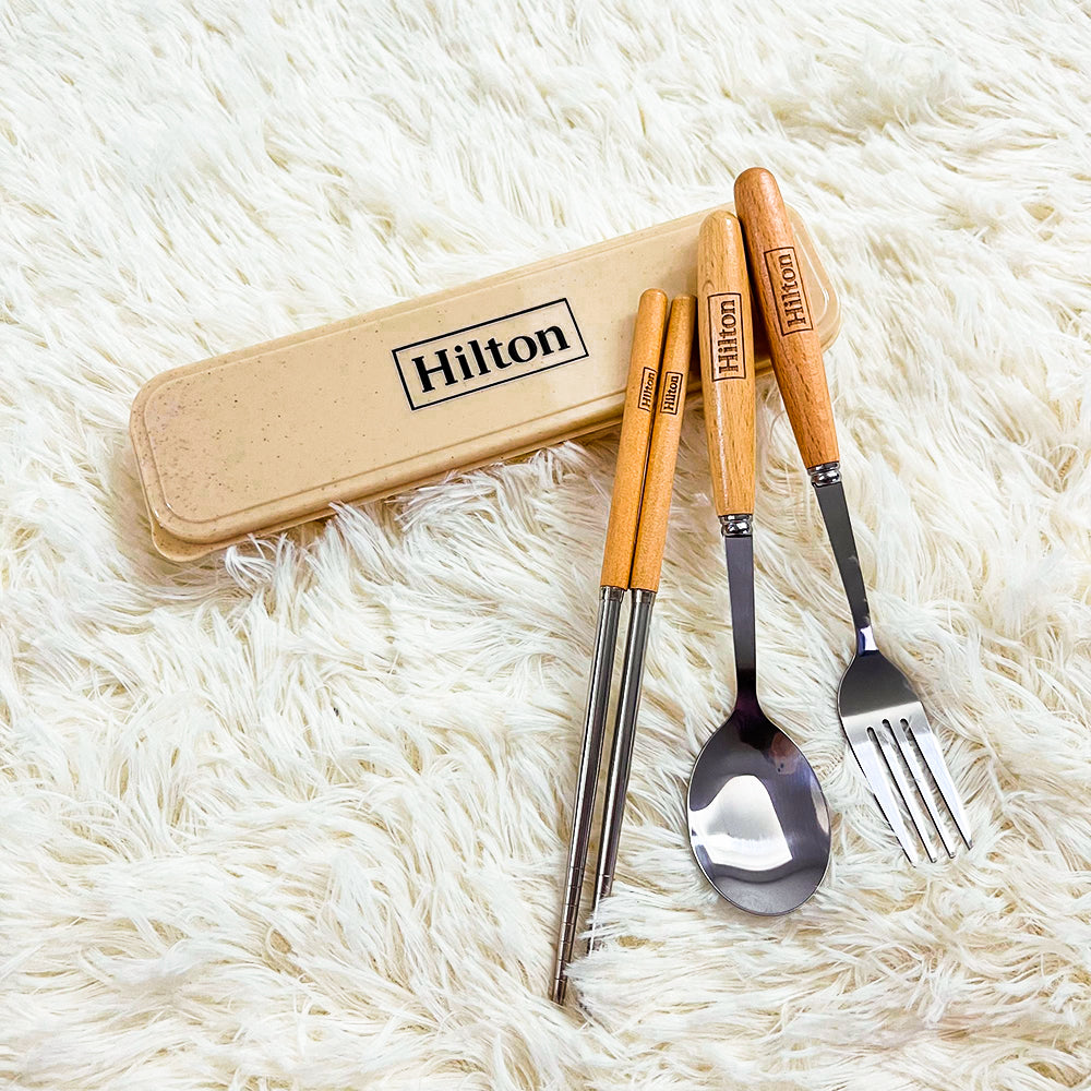 [Case Studies]Hilton | Wooden Handle Metal Cutlery Tableware Box