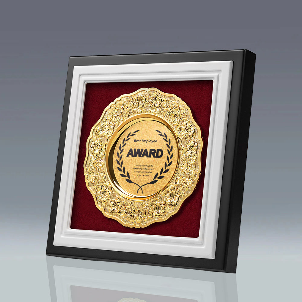 Metal Carved Wood Frame Award Plaque | 金銀銅雕花實木框榮譽獎牌  BG20-52