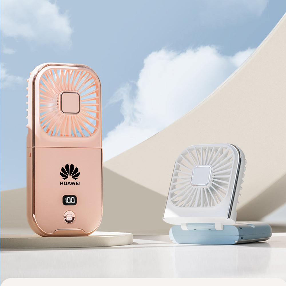 Led Fan Foldable Customized Neck Hanging Foldable Fan with LED Battery Display