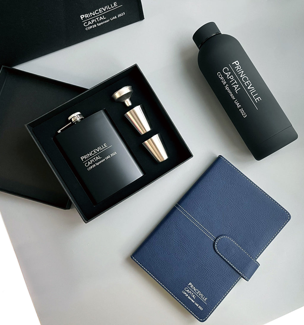 [Case Studies]Princeville Capital | Hip Flask & Bottle & Notebook Gift