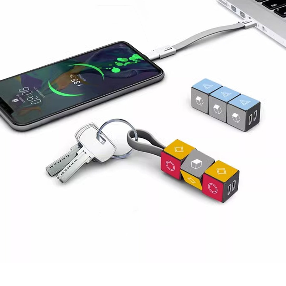 Multifunctional 3-in-1 data cable with customized logo | Marketing gift Business gift Keychain