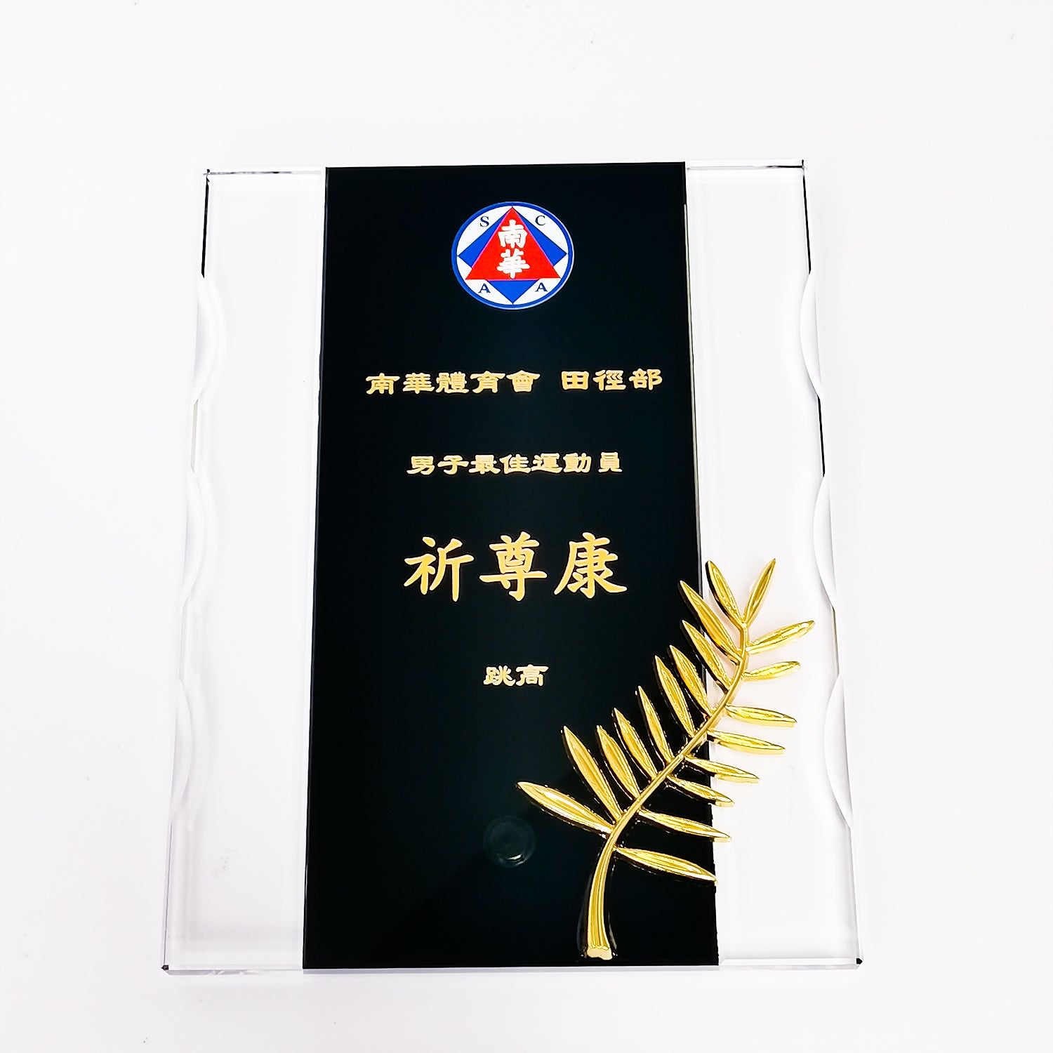 [Case Studies]High-end artificial crystal solid wood trophy with lettering service and gift box