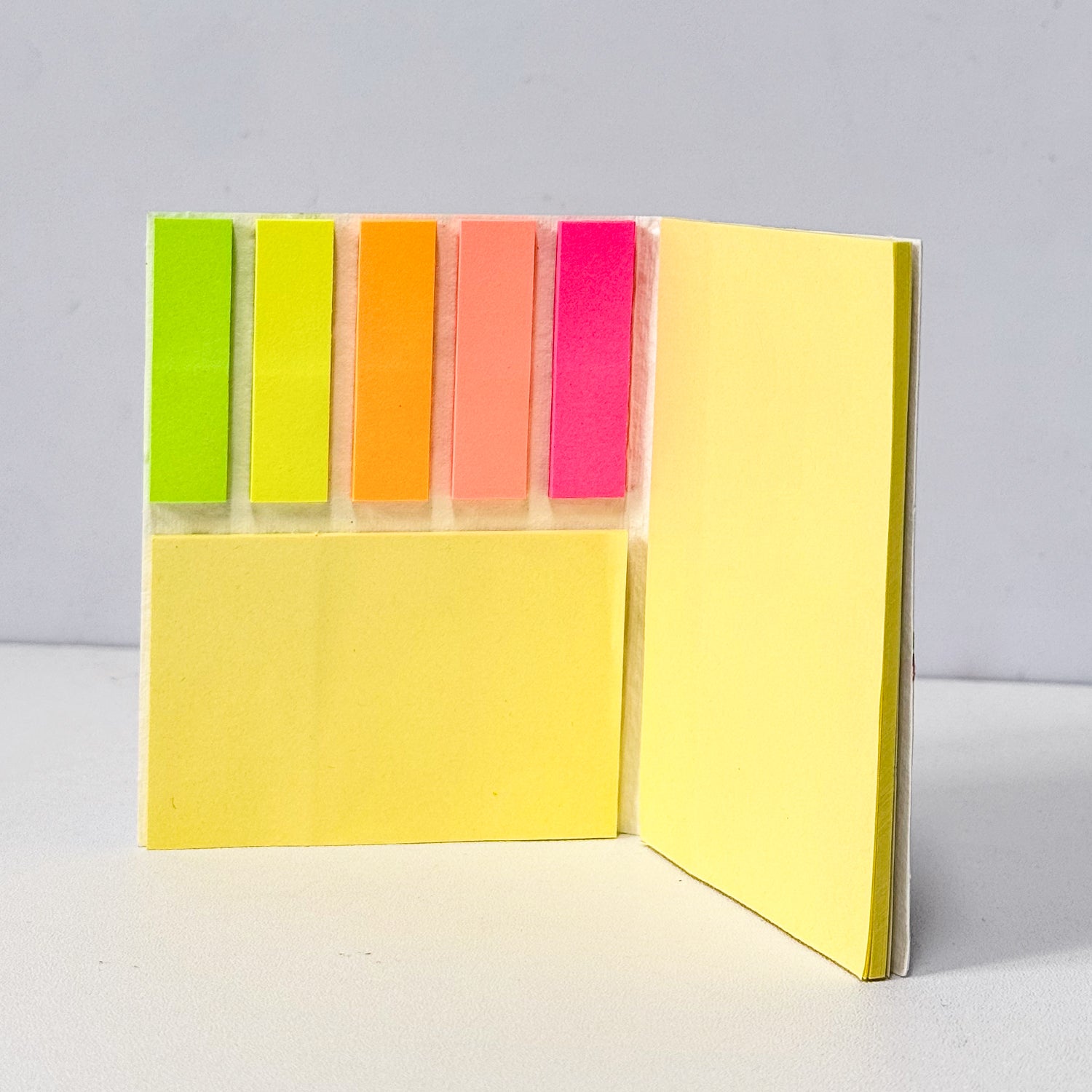 [Case Studies]Colorful fluorescent index sticky notes set with 5 colors sticky notes + index tags + free pen