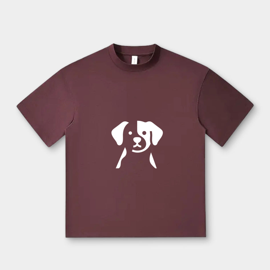 【Gift Shop × Short-Sleeved T-shirt】落肩圓領小狗圖案短袖T賉衫 大量訂製團購 Bulk Custom