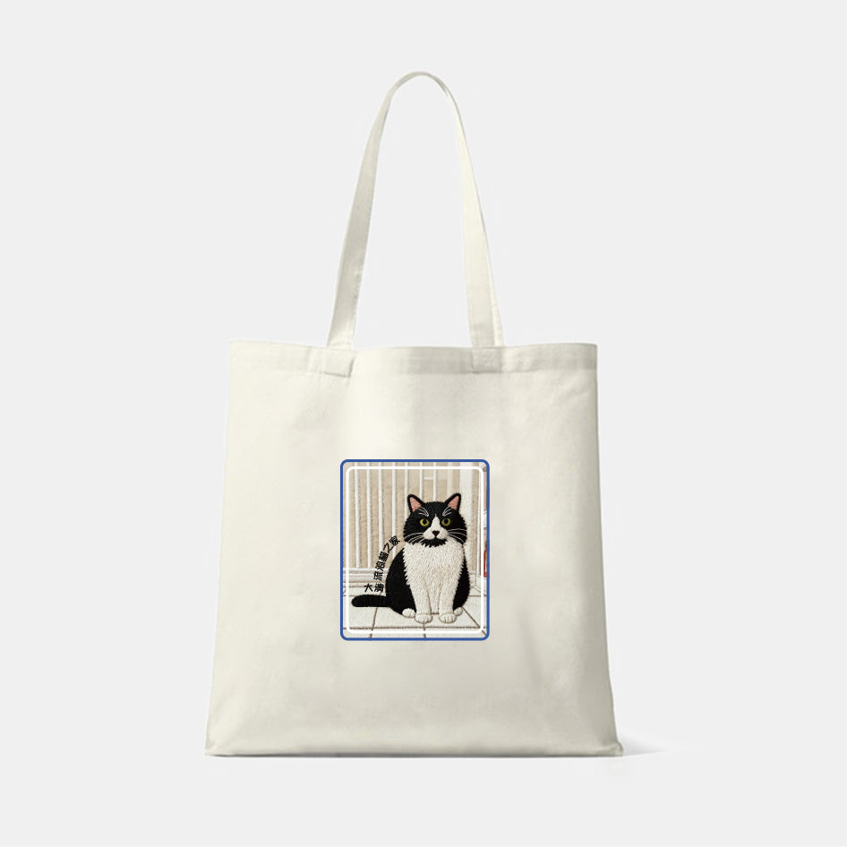 【Love Gift × Portable Canvas Bag】貓咪圖案棉麻手提帆布袋