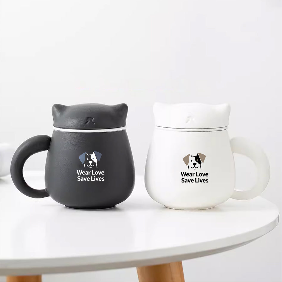 【香港動物拯救會 × 限量陶瓷馬克杯】簡約陶瓷杯・拯救生命 Wear Love, Save Lives