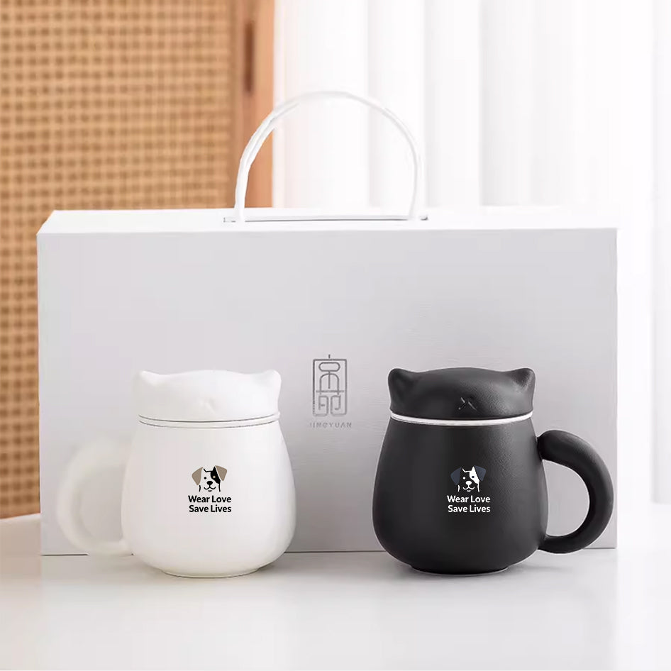 【香港動物拯救會 × 限量陶瓷馬克杯】簡約陶瓷杯・拯救生命 Wear Love, Save Lives