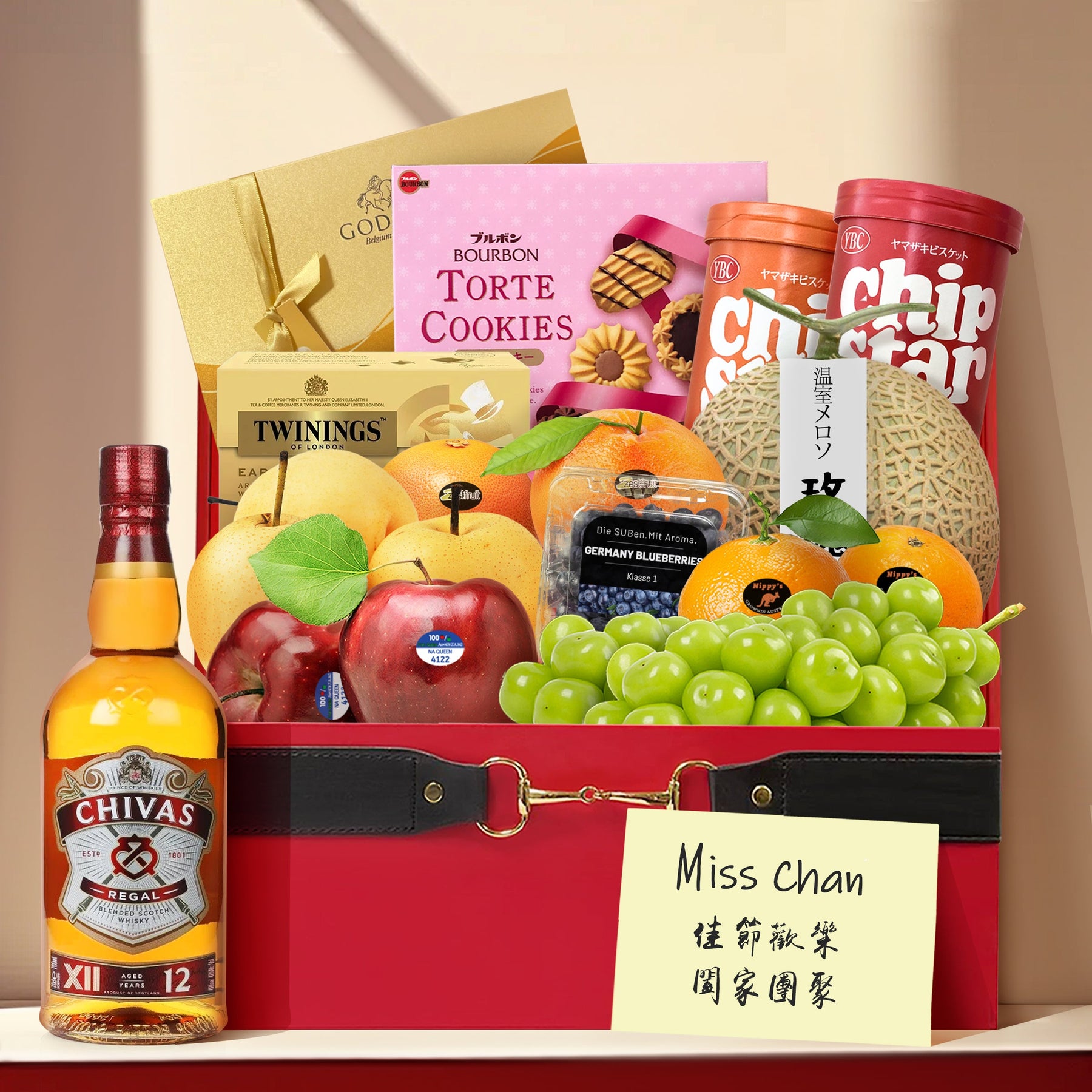 中秋禮籃感謝長輩親友團圓禮物威士忌禮籃丨Mid-Autumn Festival  Food & Fruit & whisky Hamper