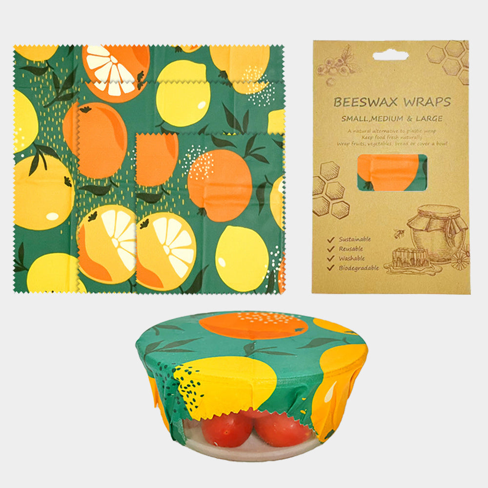 Customize Eco-friendly Beeswax Food Wraps Set (3pcs) | 客製化花紋環保全棉蜜蠟布 BG17-33