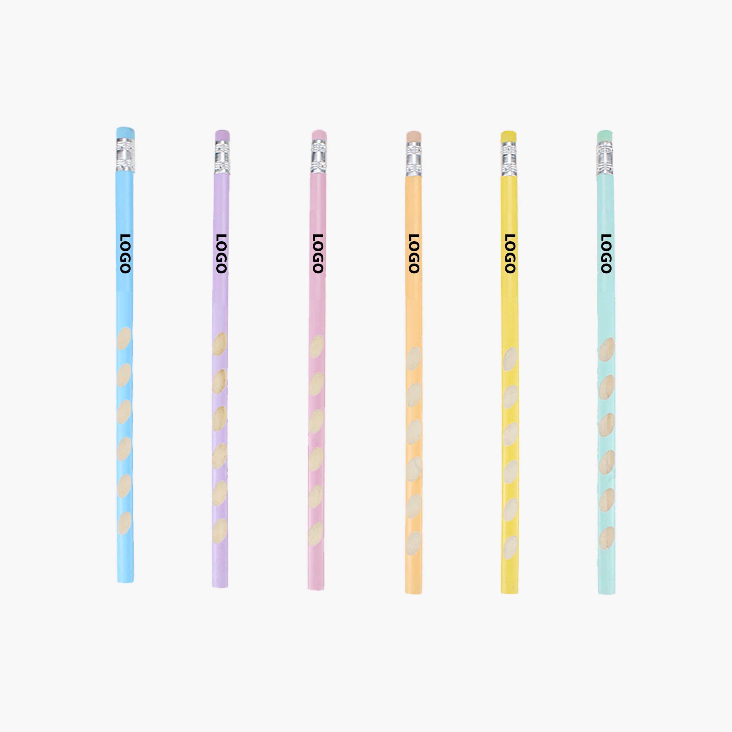 Multicolor Stationery Pencil | 三角馬卡龍色洞洞橡皮頭鉛筆定制