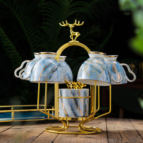 【家居系列】現代歐式輕奢水杯套裝 客製陶瓷杯茶具套裝