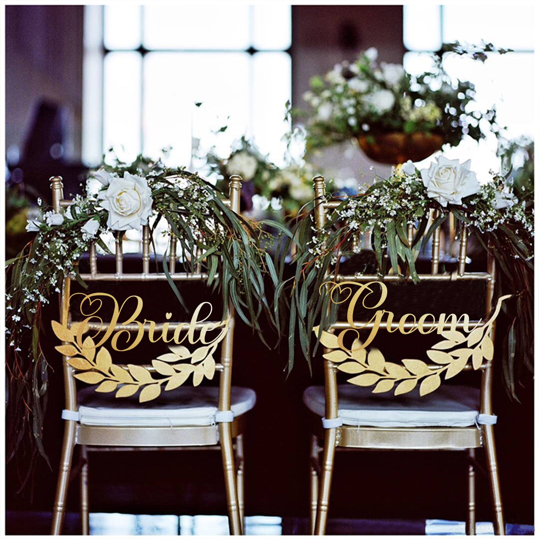 【婚禮系列】婚禮裝飾用品森系婚禮椅背 定制婚禮裝飾掛牌
