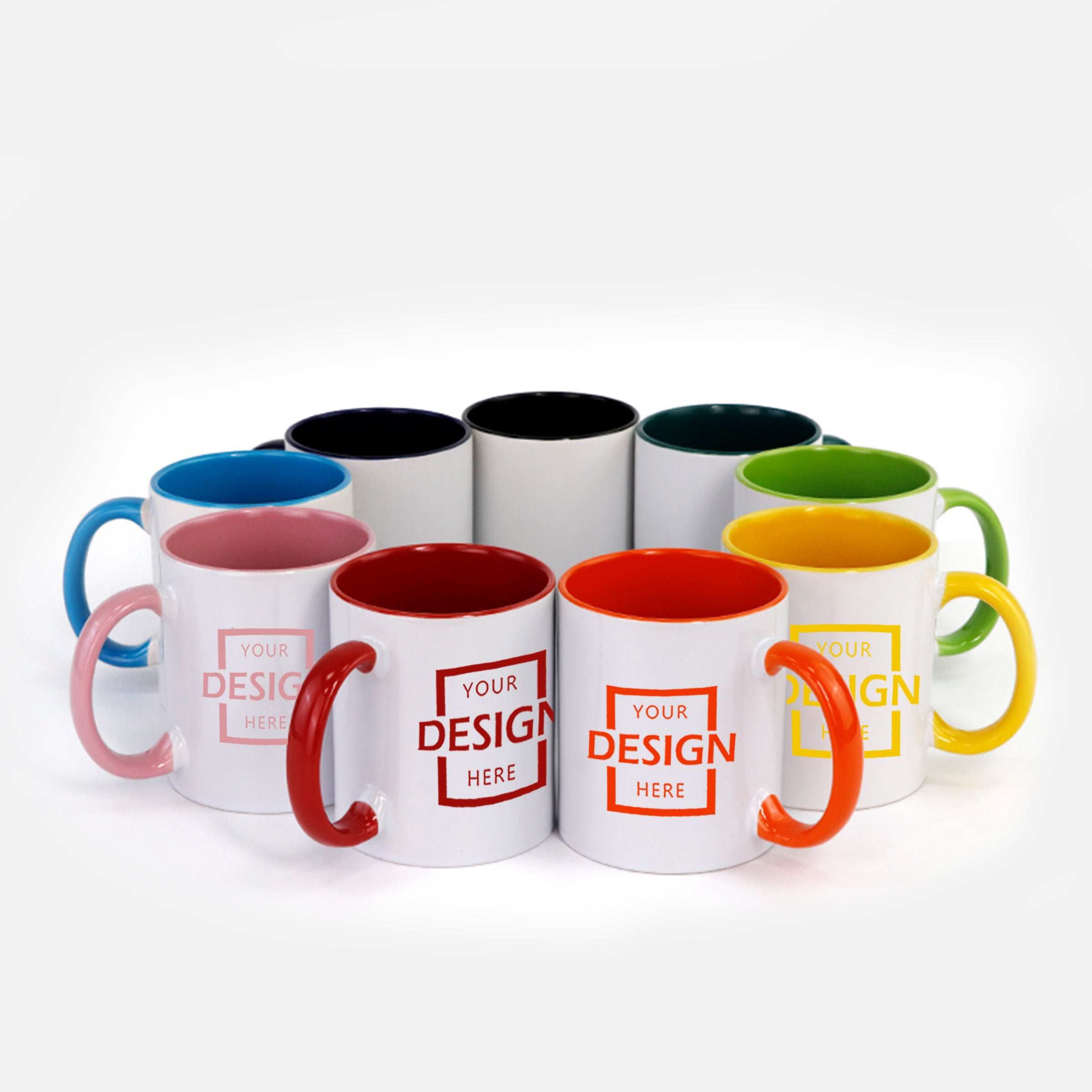 Inner Color Handle Mug Ceramic mug∣HK訂製彩色馬克杯內彩杯BG26-87