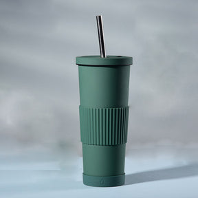 【水樽杯子】保溫純色高顏值水樽商用可愛簡約帶杯套水杯