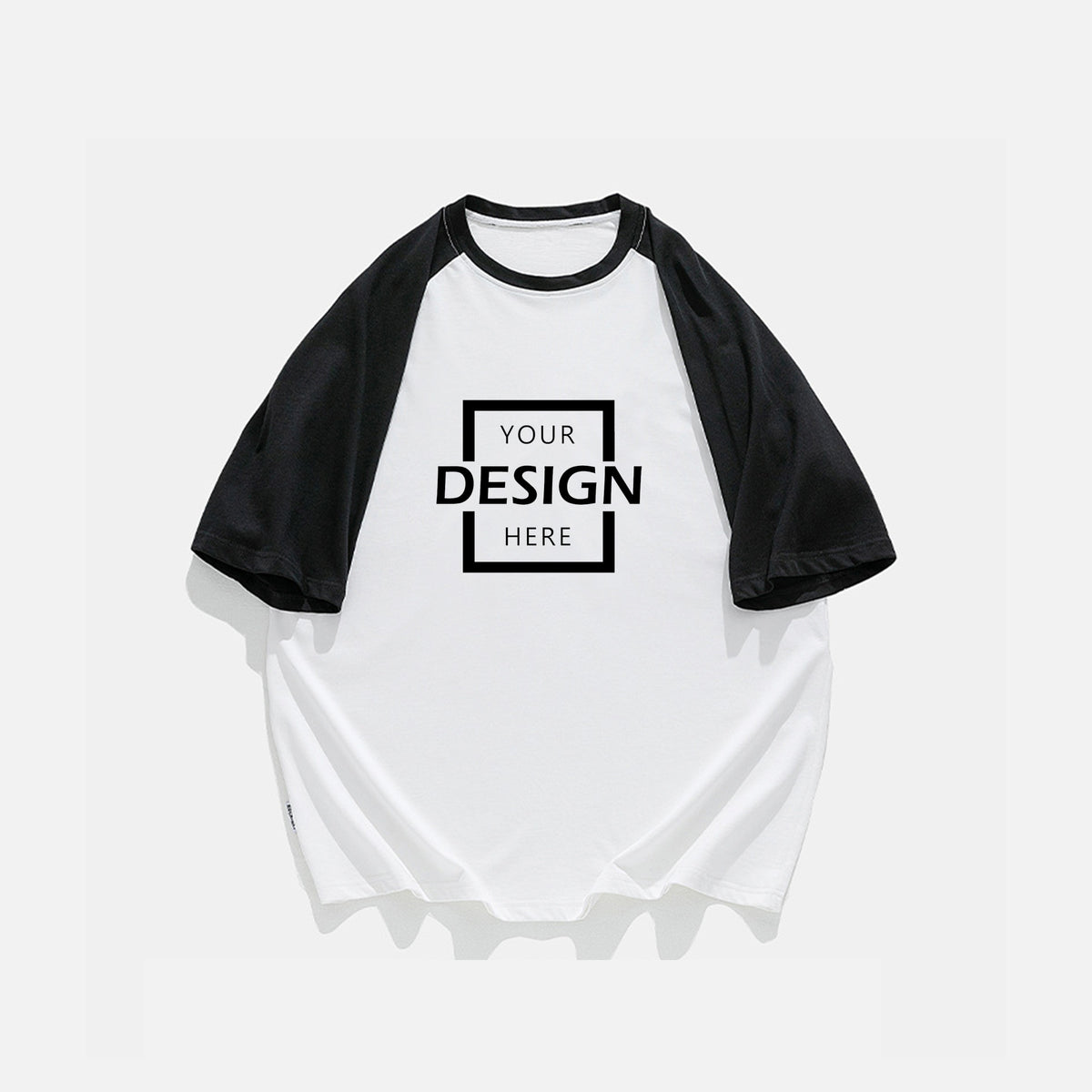Retro Contrast Stitching Raglan Short Sleeves Fashion Oversize T-Shirt | HK 衫潮流訂製T恤