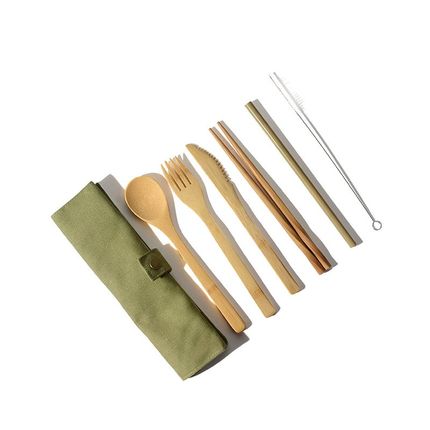 【餐具禮品】環保竹子餐具套裝竹製刀叉勺套裝