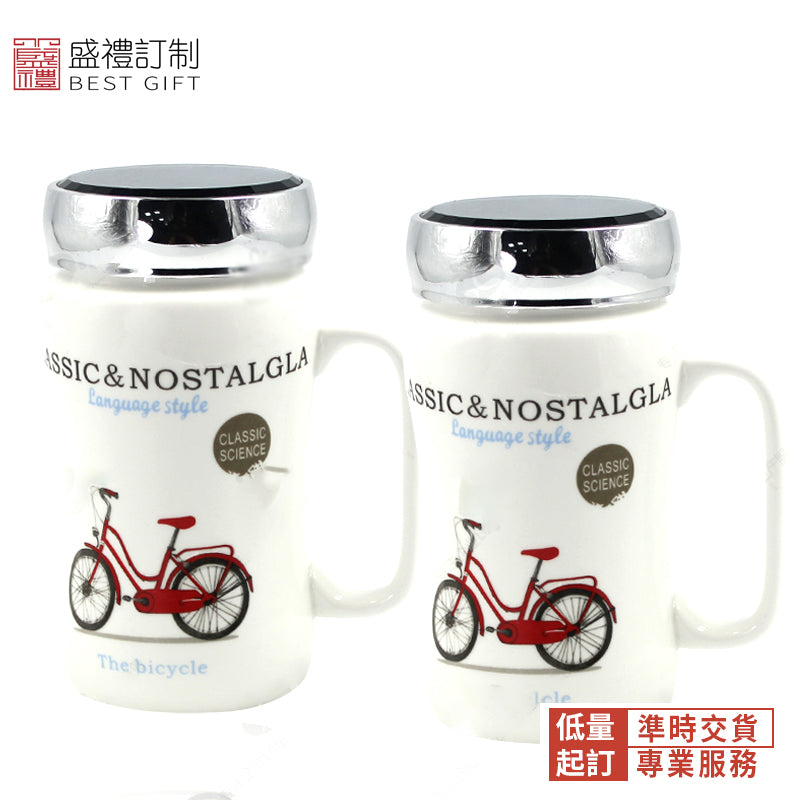 時尚鏡面杯蓋陶瓷杯