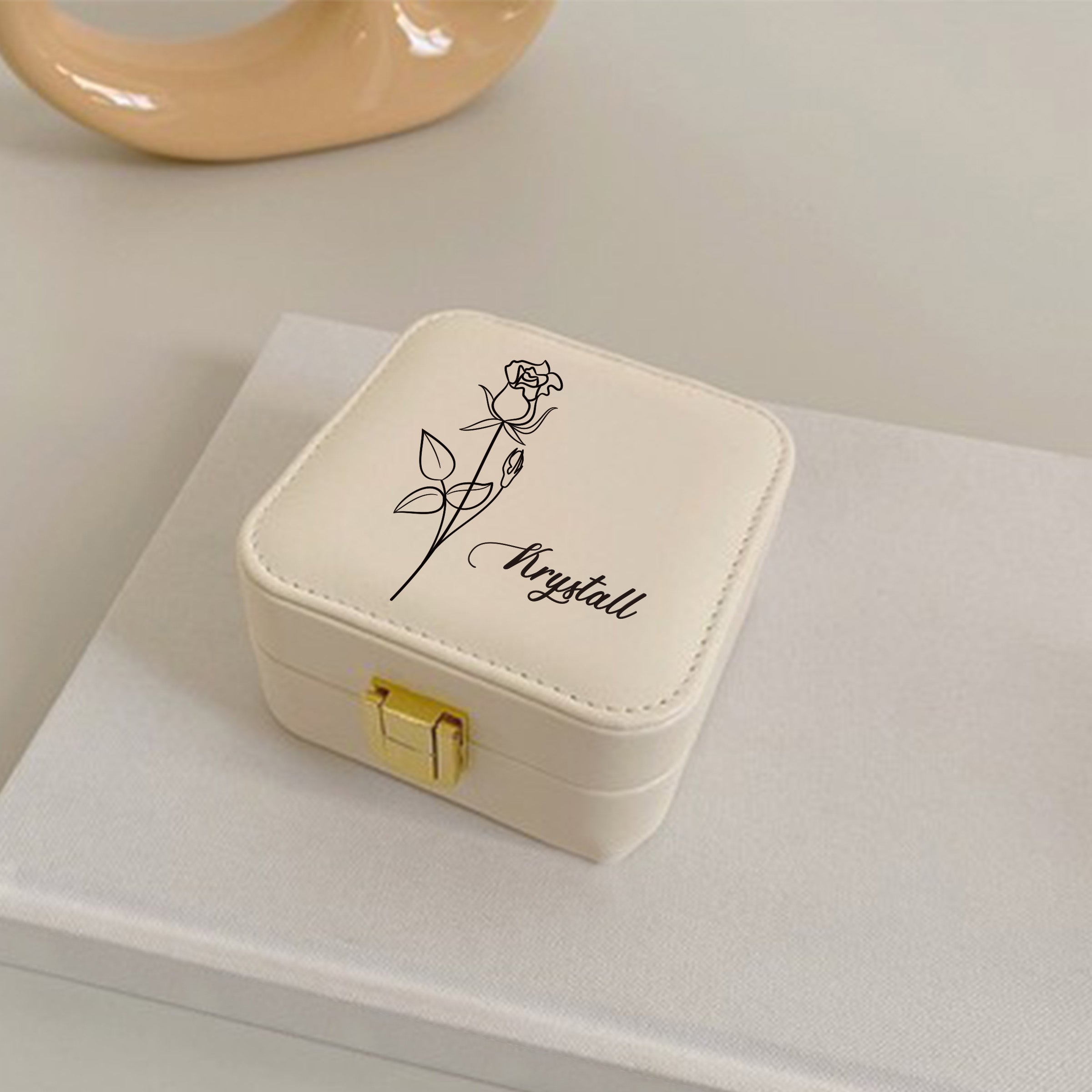 Solid Color Homeware Jewelry Box |大容量收納盒便攜精緻女士有鏡款首飾盒定制BG23-3