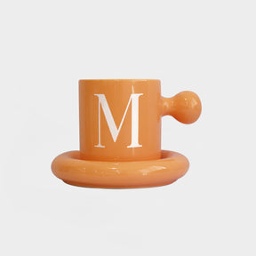 【北歐簡約字母系列】馬卡龍色陶瓷馬克杯 可愛杯子 創意禮物