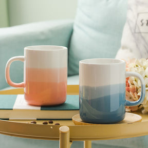 【水樽杯子】陶瓷咖啡杯早餐杯 客製情侶logo水杯大容量帶蓋勺