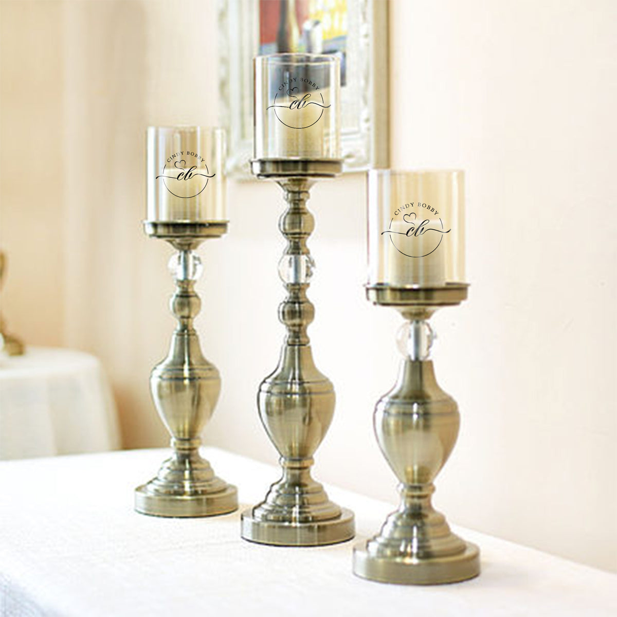 【家居系列】歐式家用復古餐桌燭光晚餐 廚房浪漫客製燭臺