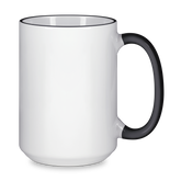 15 oz Rim & Handle Colored Mug