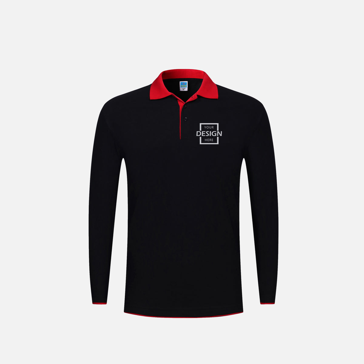 Lapel Long Sleeve Contrasting Color polyester Polo T-Shirt∣訂製HK 撞色PoloT恤