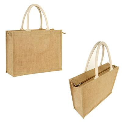 Eco Friendly Jute Tote Bag with Zip