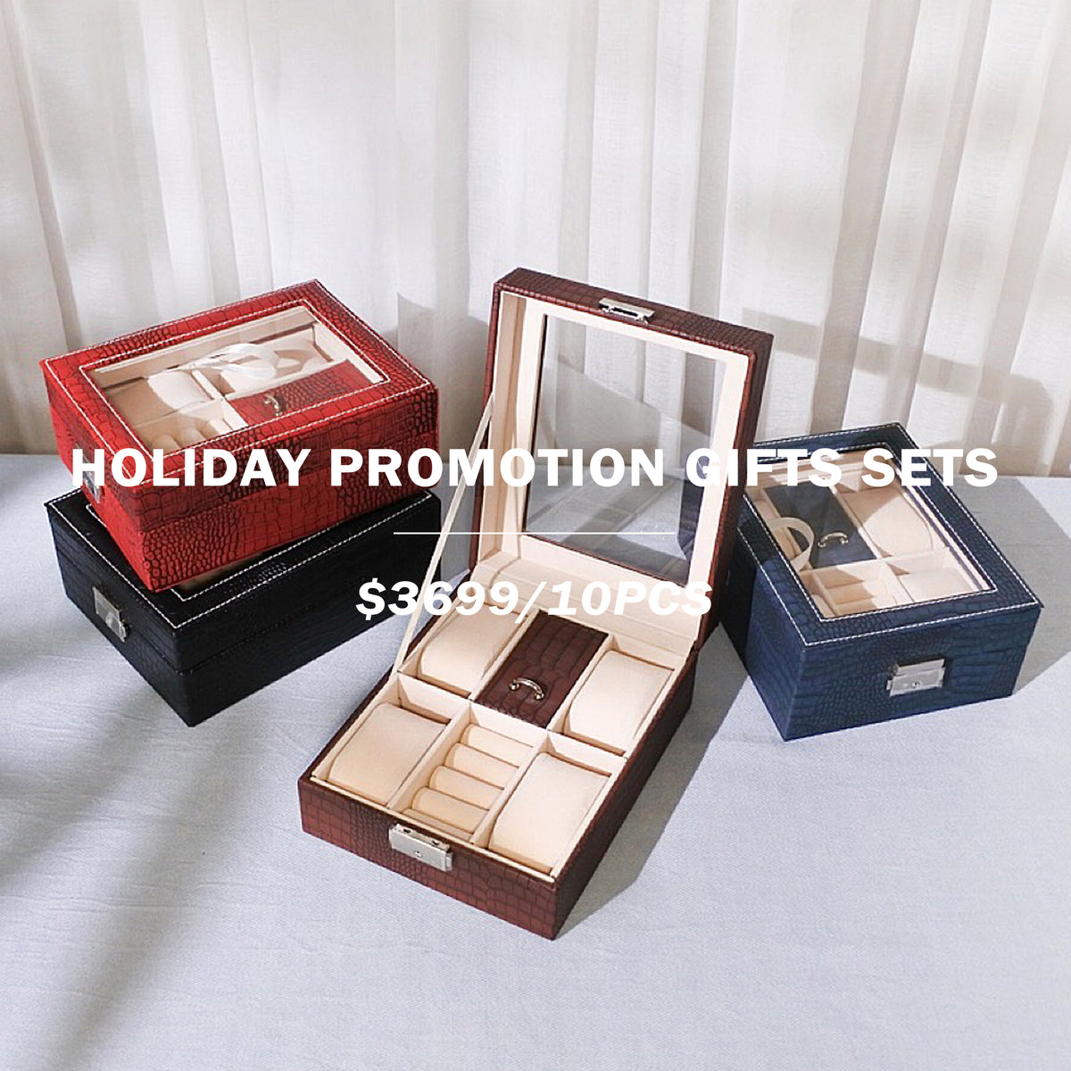 【Holiday Promotion Gifts】 Large Capacity Jewelry Box & Jewelry Storage Box Customization Large Capacity Jewelry Box & Jewelry Storage Printing Logo X 10pcs |大容量首飾盒10件套裝訂製 首飾收納盒訂製