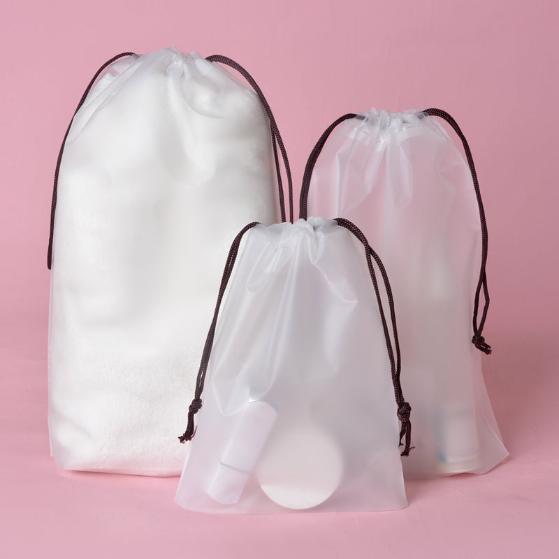 【訂製袋】束口抽繩袋磨砂半透明PEVA收口袋旅行收納包裝袋定制