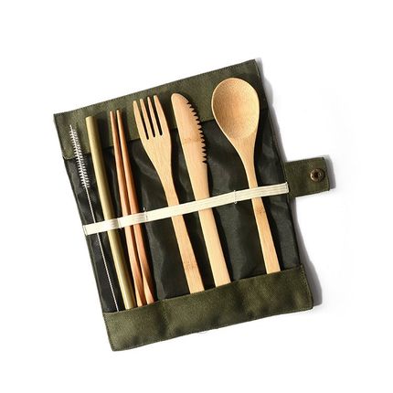【餐具禮品】環保竹子餐具套裝竹製刀叉勺套裝