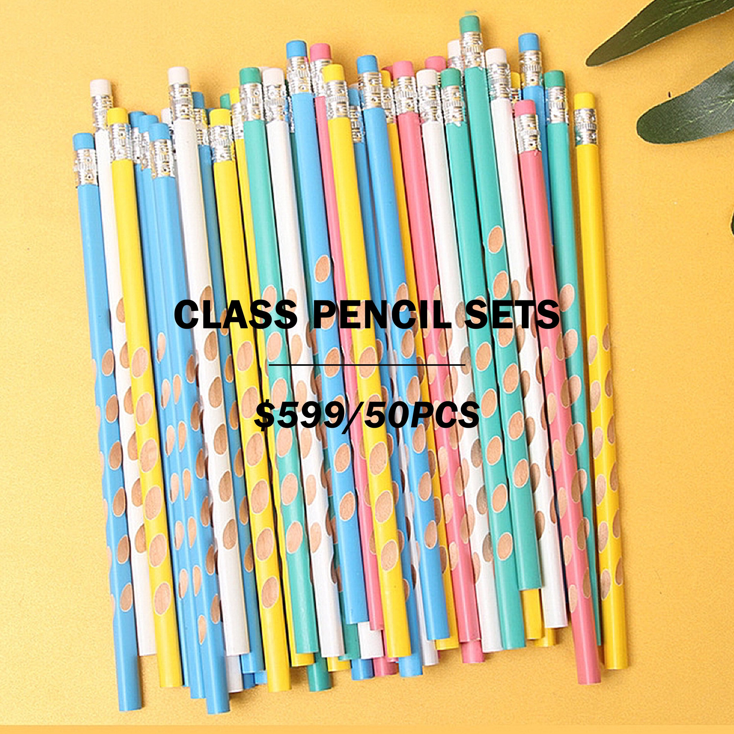 【COMPANY GIFTS】Multicolor stationery pen & eraser pencil printing logo x 50 pcs | 馬卡龍色鉛筆50件套訂製 橡皮頭鉛筆訂製