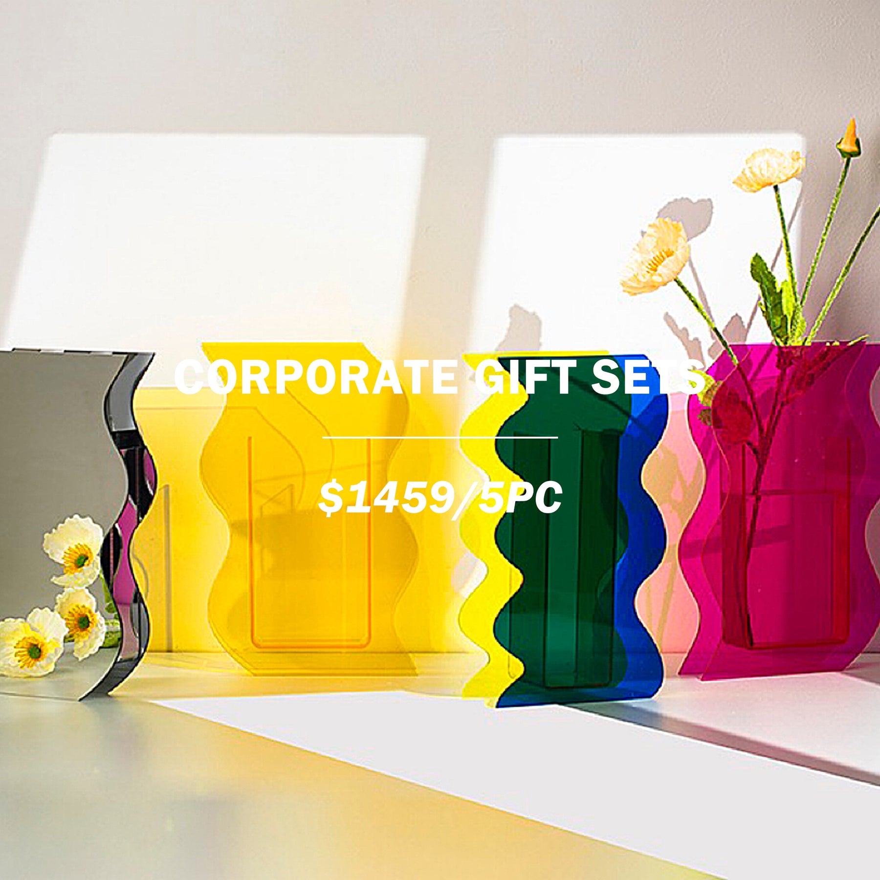 【Corporate Gifts】 Acrylic Vase & Illustration  Ornament customization Acrylic Vase & Illustration  Ornament printing logo x 5 pcs |亞克力花瓶5件套訂製 插畫擺件訂製