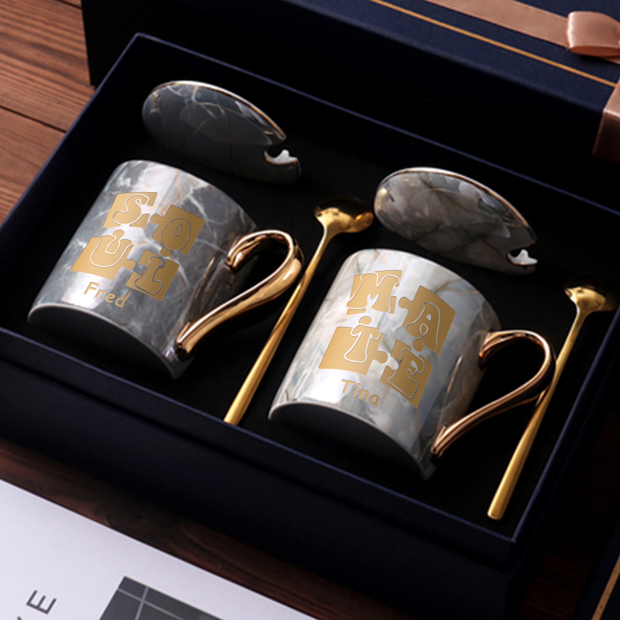 【情人節系列】西海岸陶瓷馬克杯帶蓋攪拌勺 創意客製咖啡杯