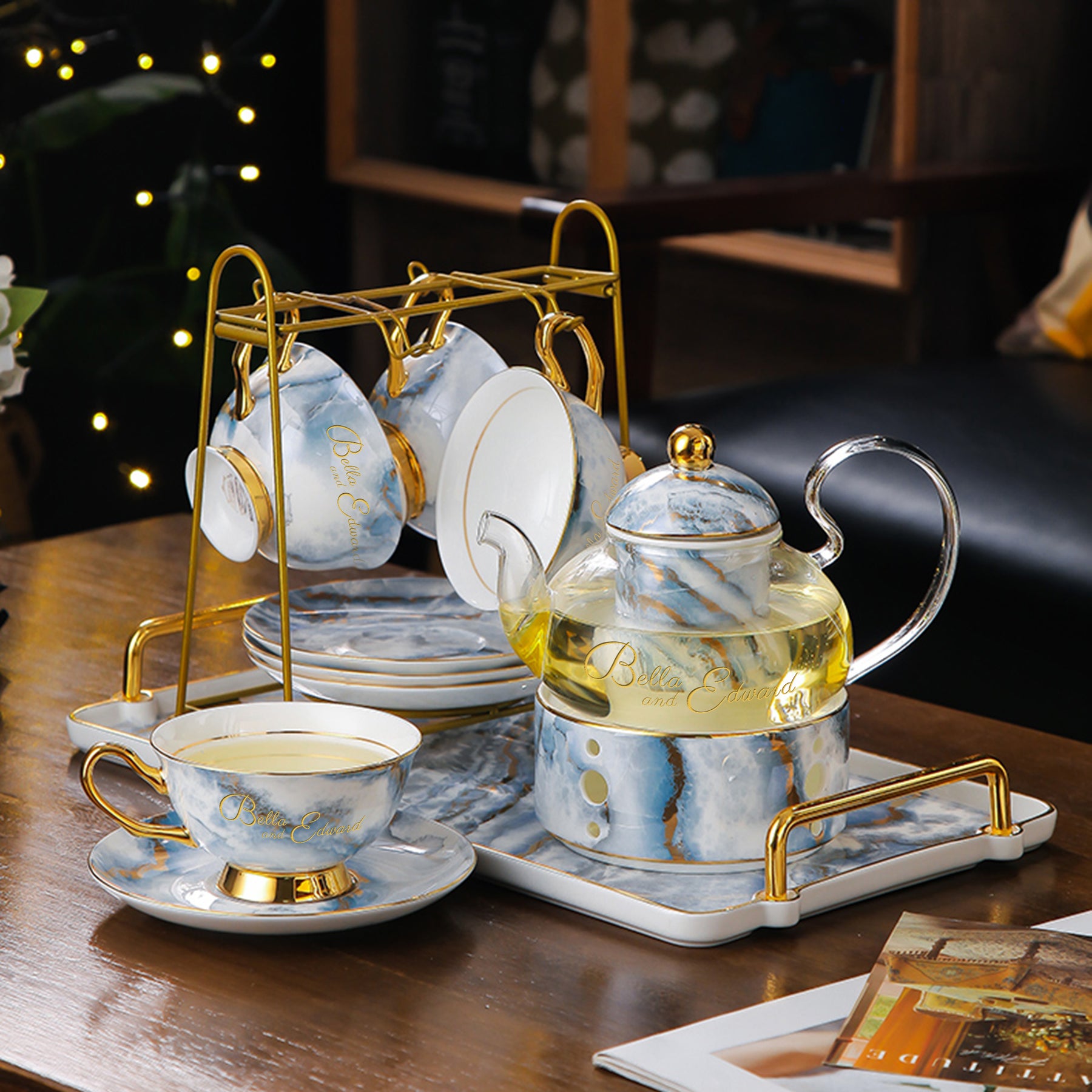 【家居系列】下午茶茶具家用送禮客製化玻璃花茶壺套裝