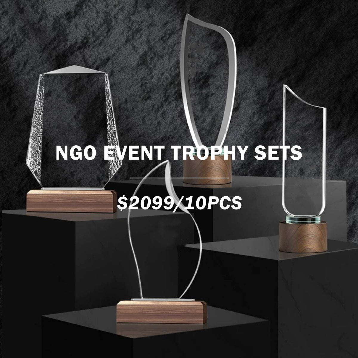 【NGO EVENT GIFTS】Souvenir trophy & crystal trophy printing logo x 10 pcs | 紀念品獎杯10件套訂製 獎杯訂製