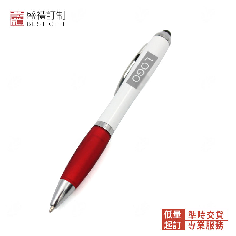 白桿觸控旋轉圓珠筆