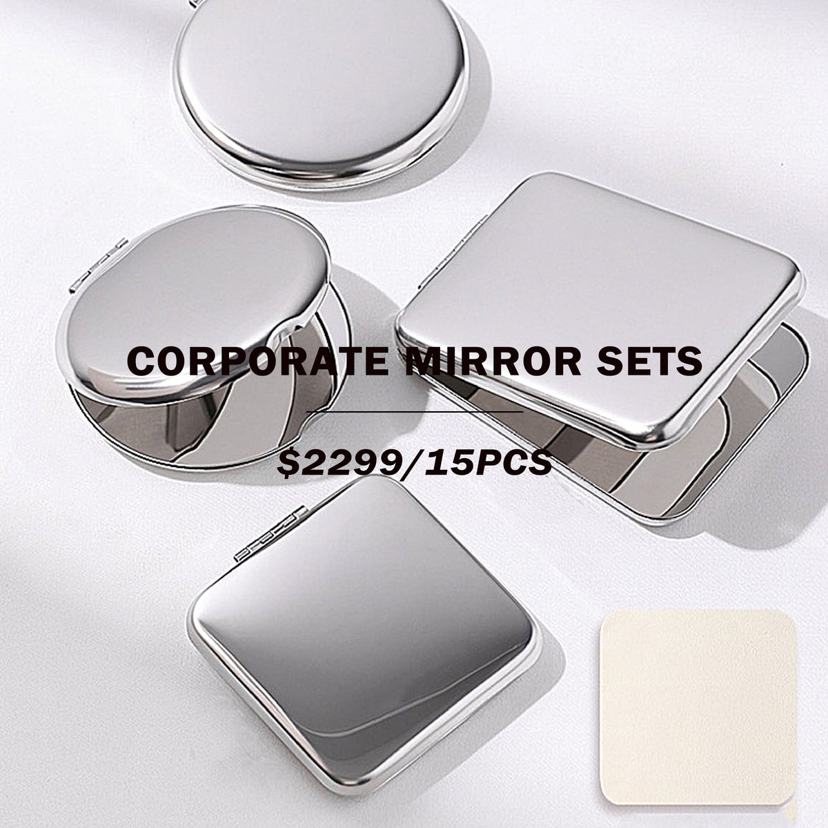 【Corporate Gifts】 Double-Sided Makeup Mirror & Portable Mirror Customization Double-Sided Makeup Mirror & Portable Mirror Printing Logo X 15pcs |隨身鏡子15件套訂製 補妝鏡訂製