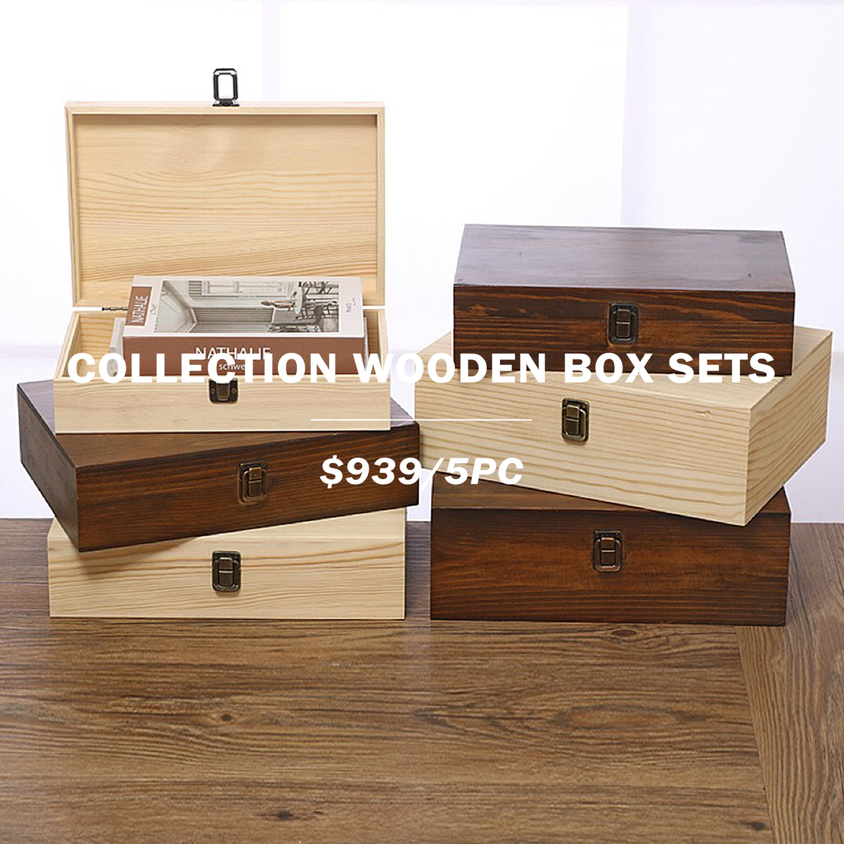 【Collection Gifts】 Wooden Storage Box & Jewelry Box Customization Wooden Storage Box & Jewelry Box Printing Logo X 5PCS |收藏品收納盒5件套裝訂製 木質首飾盒訂製