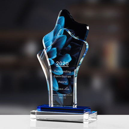 Creative Medal Custom Crystal Trophy | 紀念品刻字獎座創意獎牌水晶獎杯定制BG20-17