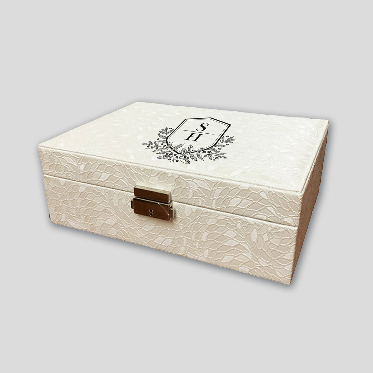 【家居系列】歐式帶鎖多功能皮質首飾盒 訂製logo收納盒