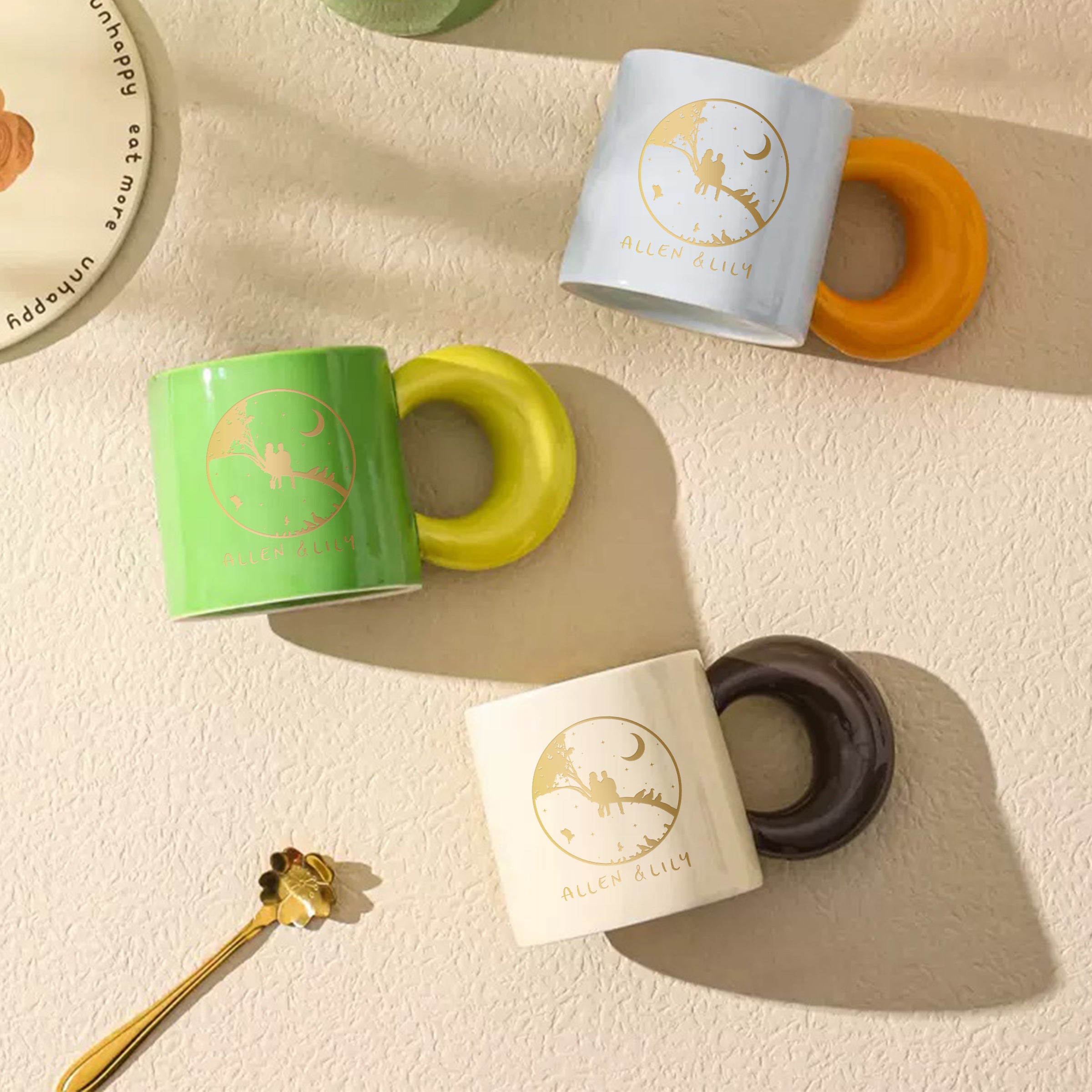 【情人節系列】定制陶瓷水杯 客製logo大耳朵圓碌碌咖啡杯BG33-20